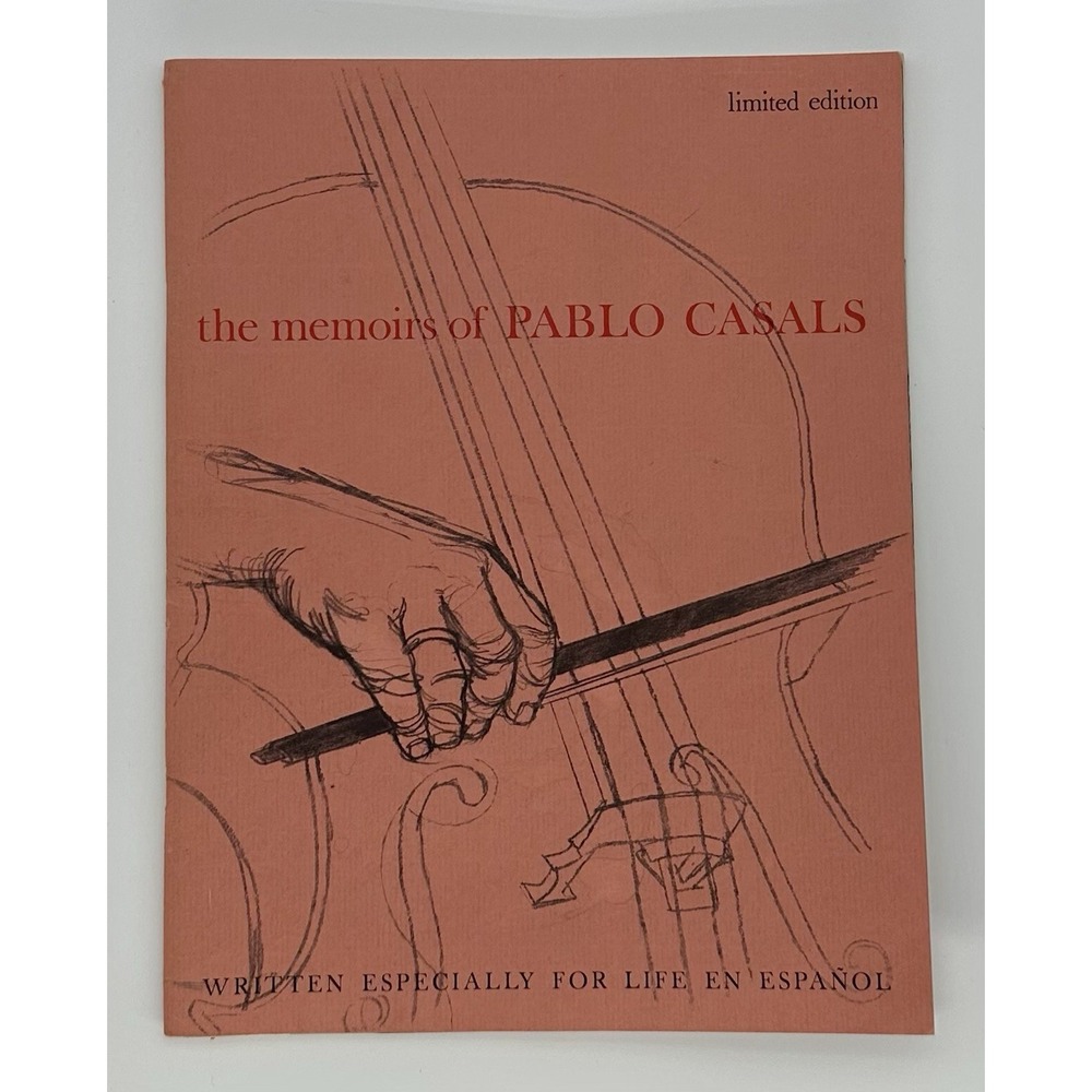 Vintage The Memoirs of Pablo Casals Limited Edition Life en Español Cello 1959